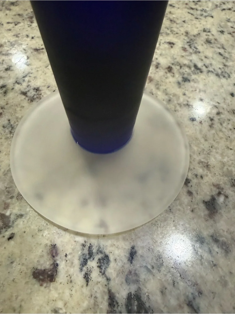 Vintage MCM 15” Hand Blown Cobalt Blue Trumpet Vase Frosted Satin Glass Base